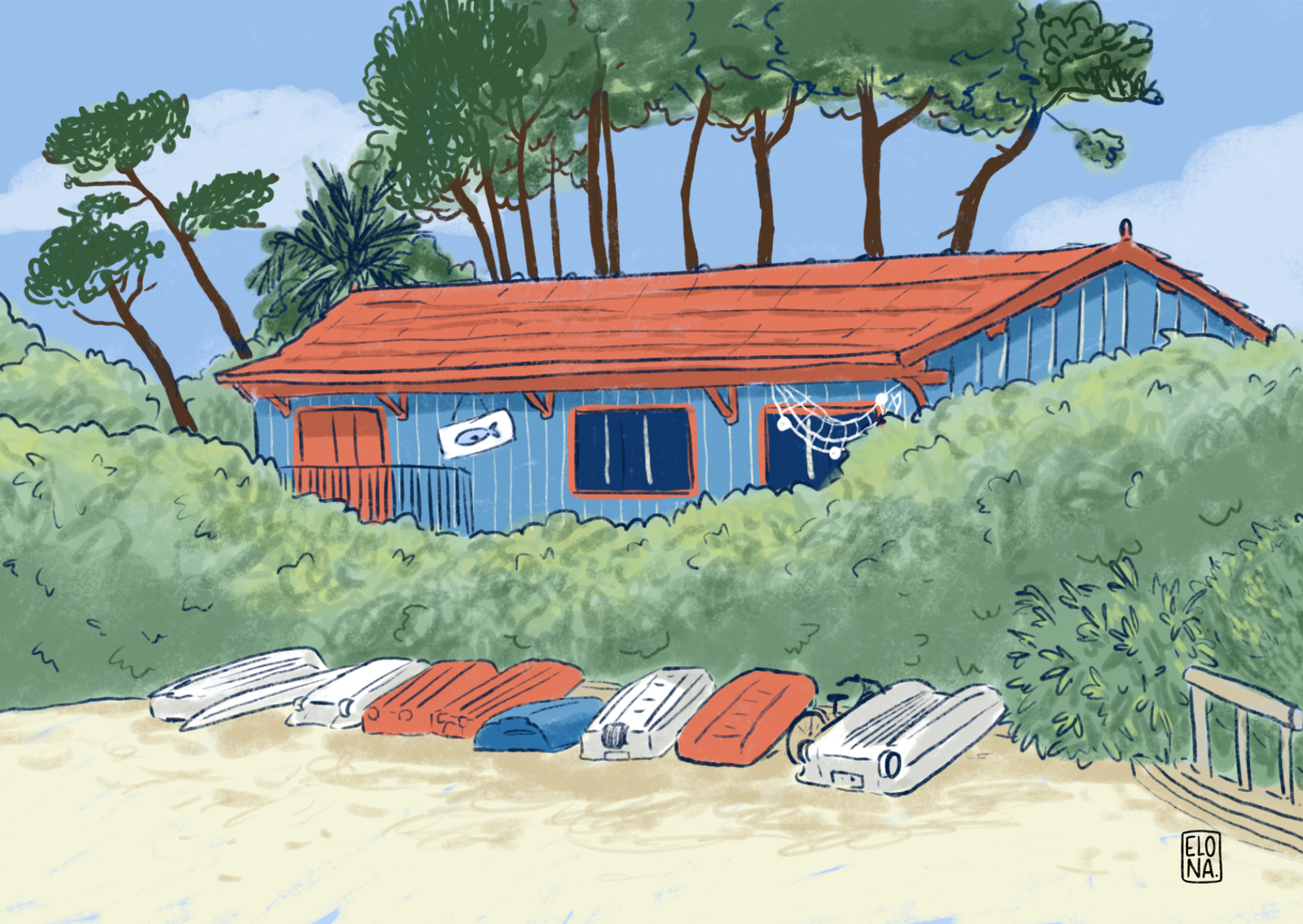 Illustrations papeterie Carte Postale Vacance