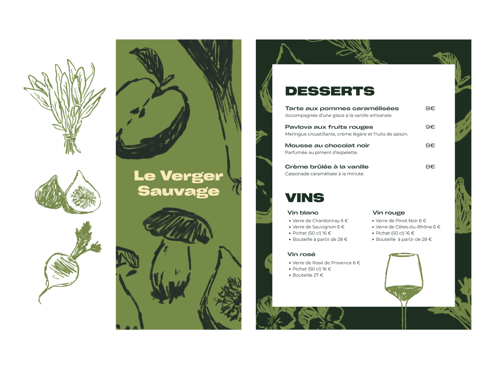 menu carte pictogramme da