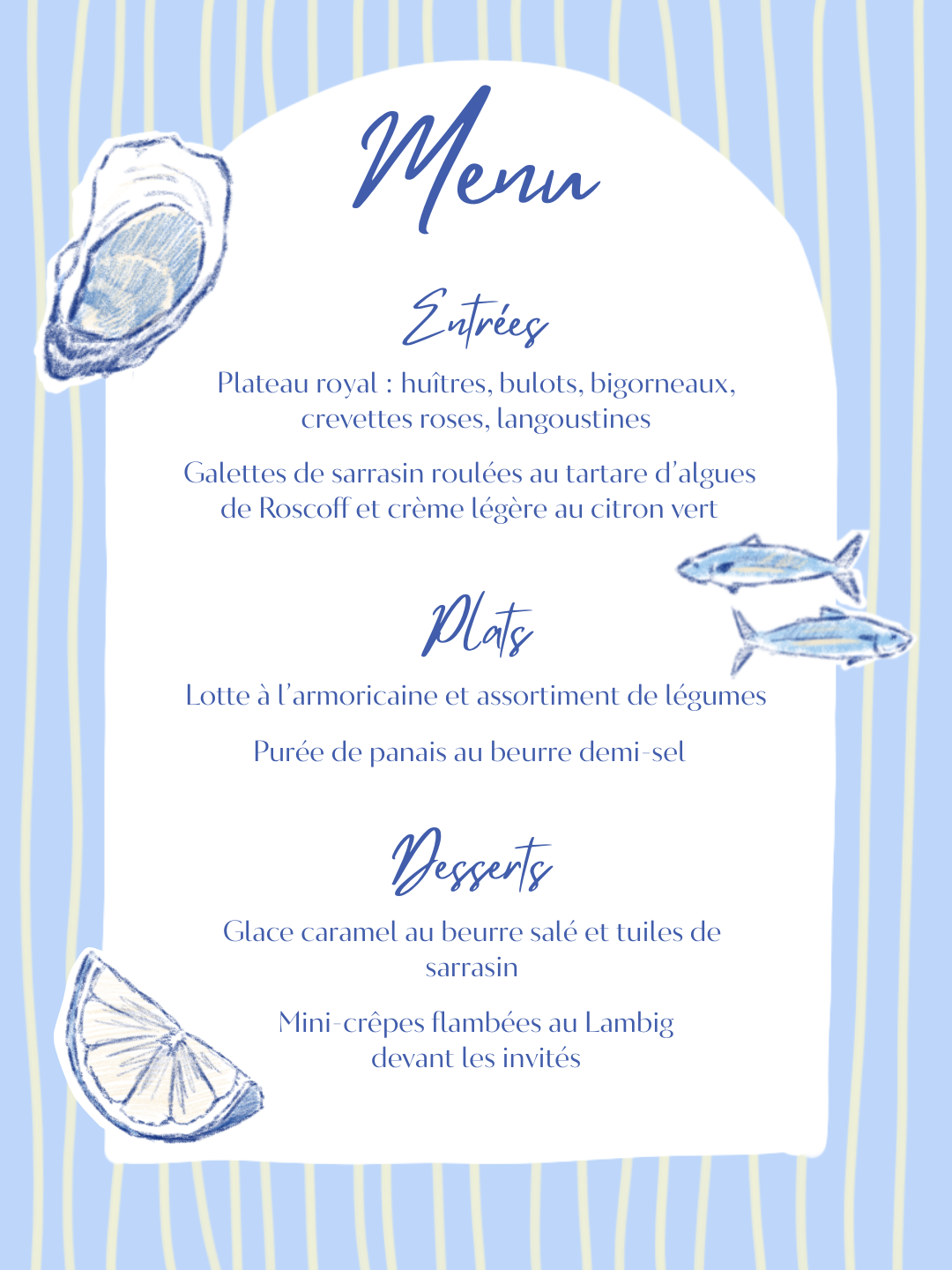menu illustre mariage 1